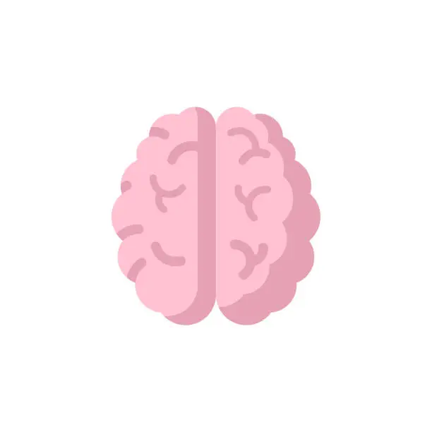 Vector illustration of Brain Flat Icon. Pixel Perfect. For Mobile and Web.