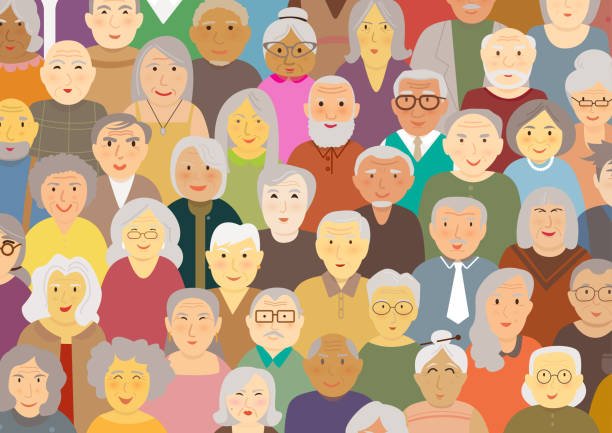 ilustraciones, imágenes clip art, dibujos animados e iconos de stock de las personas mayores - anciano