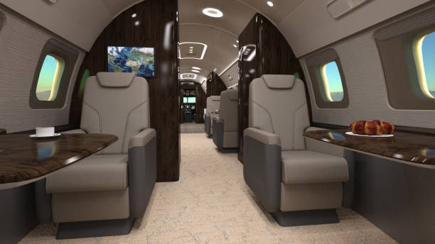 luksusowe wnętrze jet - vehicle interior corporate jet jet private airplane zdjęcia i obrazy z banku zdjęć