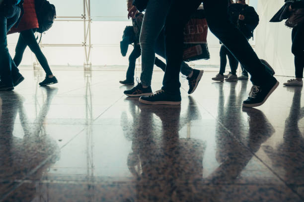 istock Airport with passenger silhouettes 1145832793