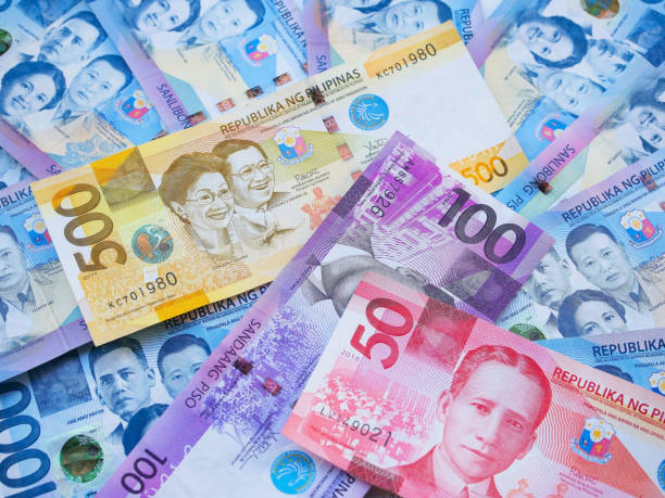 Foreign currency of the Philippines stock photo