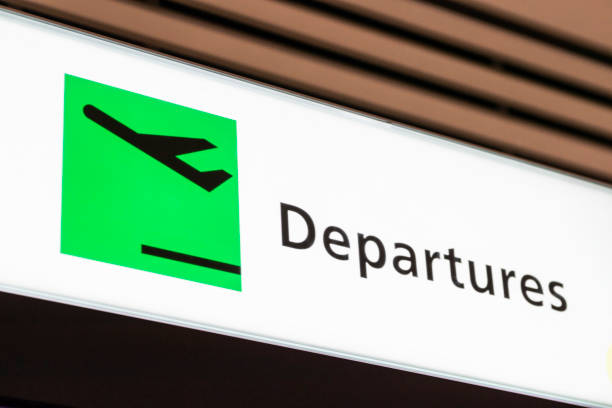 istock Departures signs hang on the ceiling 1145835198