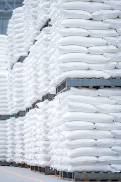 istock stack of white bag in the warehouse 1145836797
