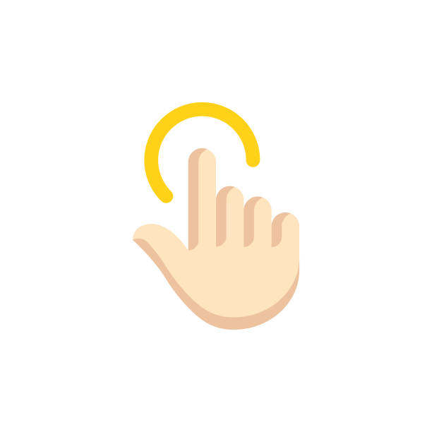 ilustrações de stock, clip art, desenhos animados e ícones de pointer gesture flat icon. pixel perfect. for mobile and web. - human thumb click human hand communication