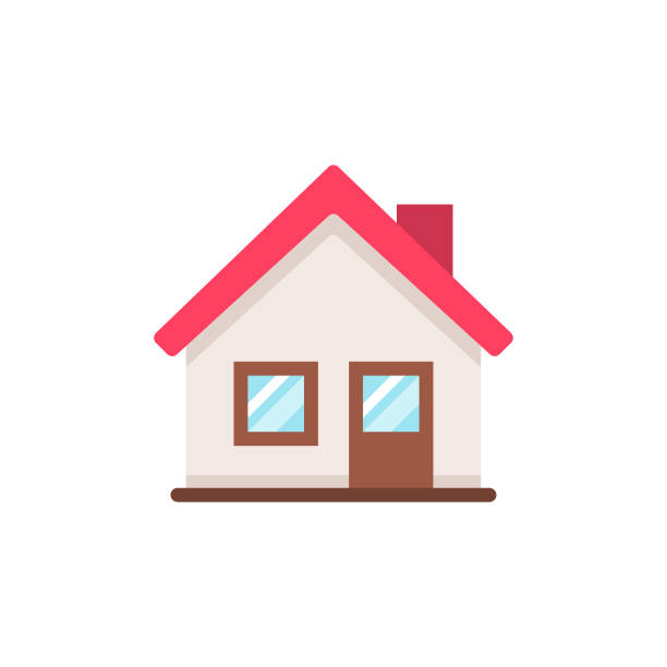 ilustraciones, imágenes clip art, dibujos animados e iconos de stock de inicio icono plano. pixel perfect. para móvil y web. - casas