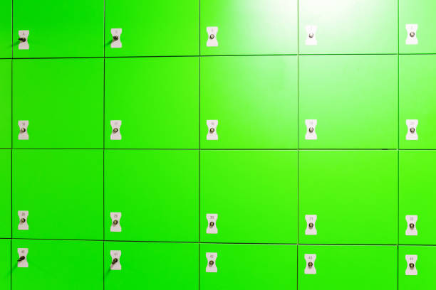istock Green automated self service post terminal machine or locker to receive a parcel or to deposit the luggage for storage 1145840300