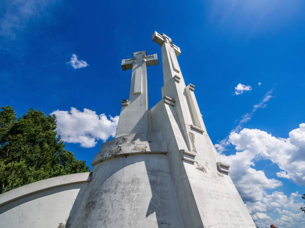 istock The three crosses on the hill 1145840917