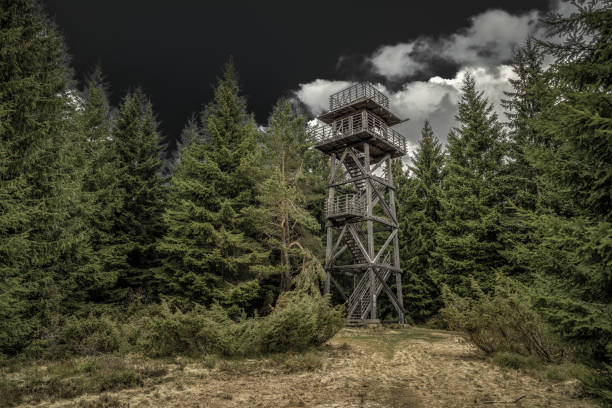Lookout on hill Sunava in village Velke Borove, Slovakia