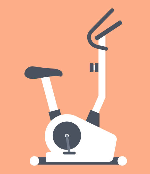 stationäre bike-ikone - spinning-bike stock-grafiken, -clipart, -cartoons und -symbole