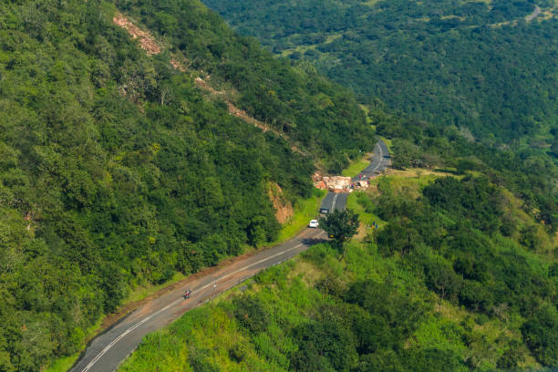 istock Valley Road Rock Avalanche Aerial Photo 1145843496