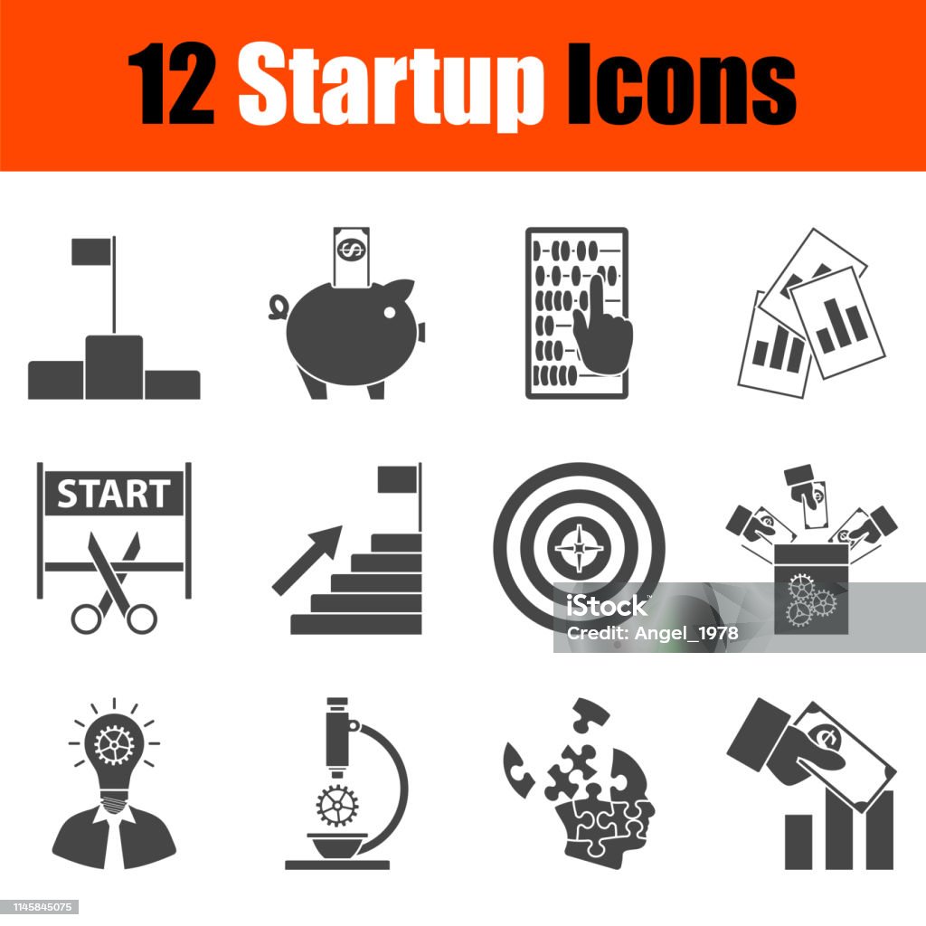 Startup Icon Set Stock Illustration - Download Image Now - Business
