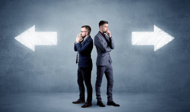 istock Businessman with two choices 1145845081