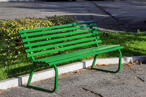 bench in a public park, concept for the respect of the environment