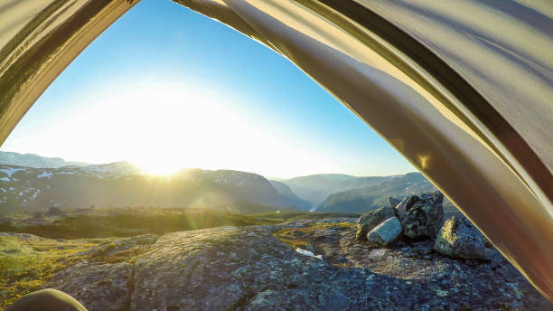 Camping tent on white background