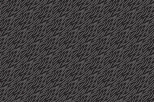 Vector illustration of Fur texture wild animal skin black white seamless pattern