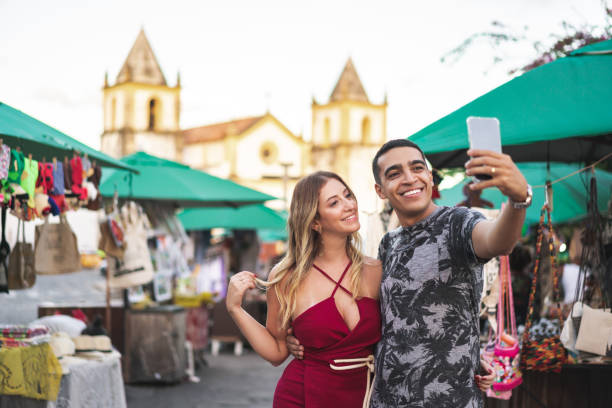 istock Tourists visit the Olinda handicraft fair 1145850934
