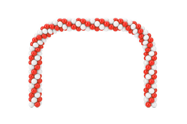 istock White and Red Balloons in Shape of Arc, Gate or Portal. 3d Rendering 1145851187