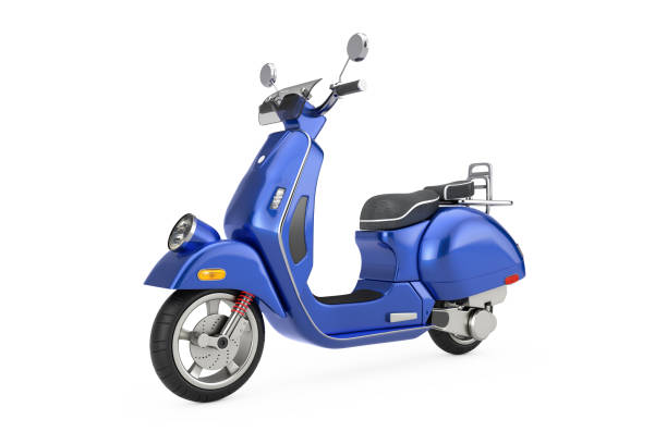 istock Blue Classic Vintage Retro or Electric Scooter. 3d Rendering 1145851247