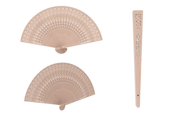 istock Carved Wooden Hand Fan. 3d Rendering 1145851352