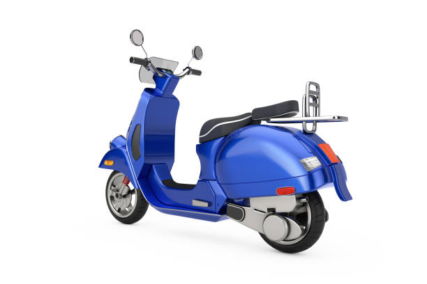 istock Blue Classic Vintage Retro or Electric Scooter. 3d Rendering 1145851383