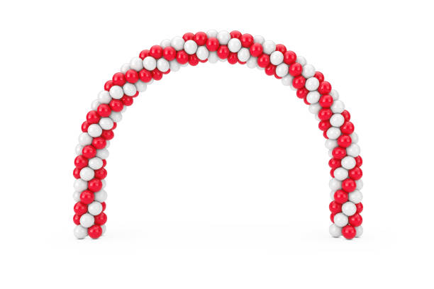 istock White and Red Balloons in Shape of Arc, Gate or Portal. 3d Rendering 1145852169