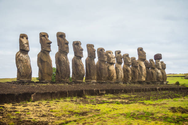 istock Moai statues on Easter Island. Ahu Tongariki, Chile, South America 1145852841