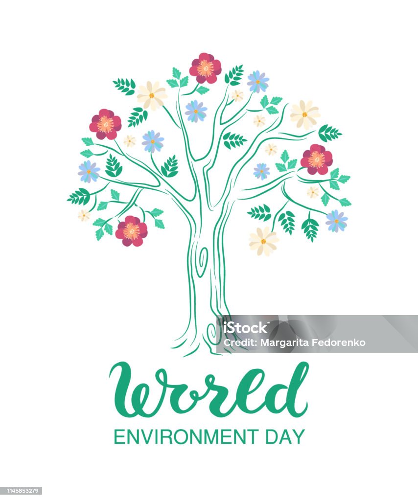 Creative Poster Or Banner Of World Environment Day With Blossoming ...