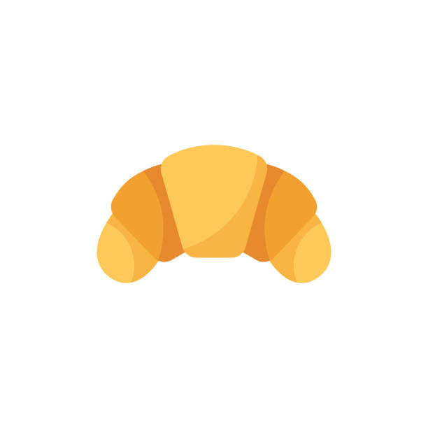 Croissant Flat Icon. Pixel Perfect. For Mobile and Web. Flat Icon. croissant illustrations stock illustrations