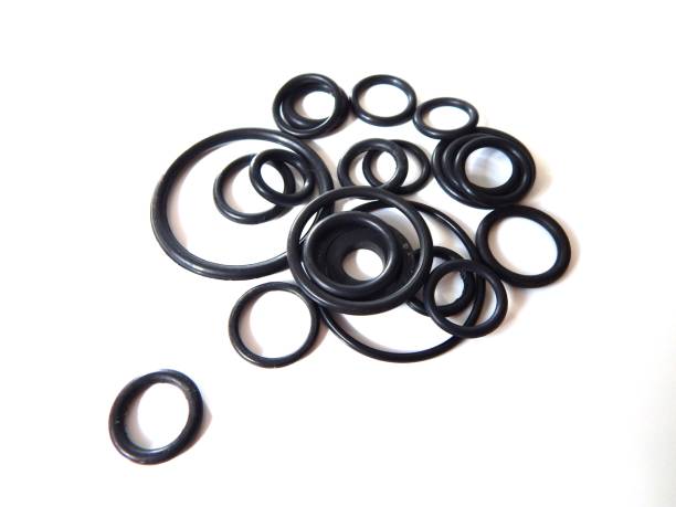 istock Rubber o-ring gaskets for plumbing. Rubber sealing rings for joint seals. 1145854084