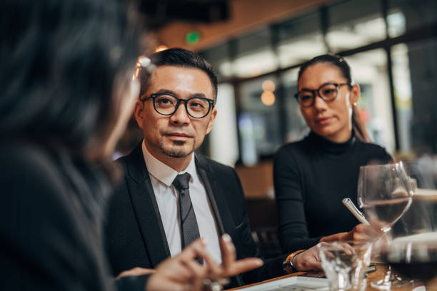 istock Business people on meeting in restaurant 1145854150