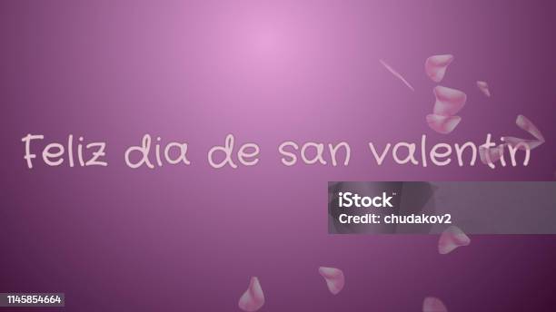 Feliz Dia De San Valentin Happy Valentines Day In Spanish Language Greeting Card Stock Illustration - Download Image Now