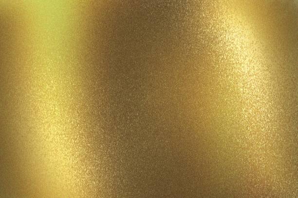 istock Shiny dark yellow metal wall, abstract texture background 1145855817