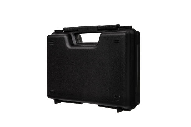 istock Black case for guns isolated for white background 1145861748