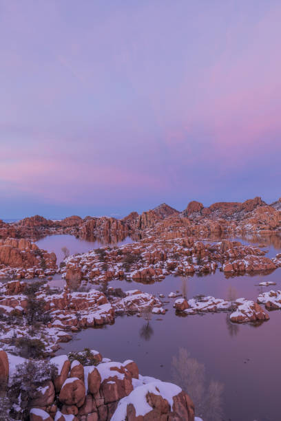 istock Winter Sunset at Watson Lake 1145862262