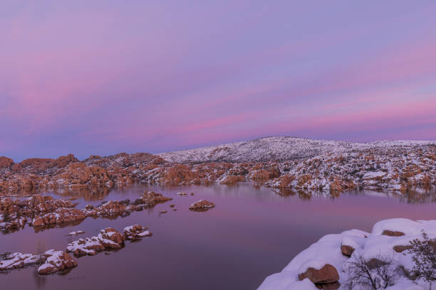 istock Winter Sunset at Watson Lake 1145862406