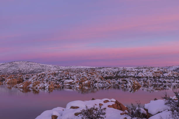 istock Winter Sunset at Watson Lake 1145862436