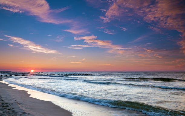 istock Sunset and dramatic sky over the Baltic Sea 1145862492
