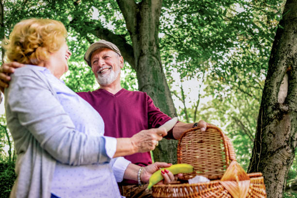 istock cheerful senior couple going for picnic 1145862507