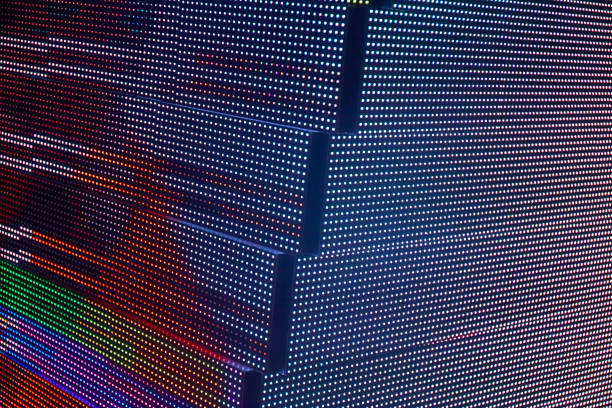 istock Abstract striped edge multi color digital monitor 1145863584