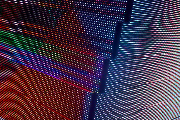istock Abstract striped edge multi color digital monitor 1145863947
