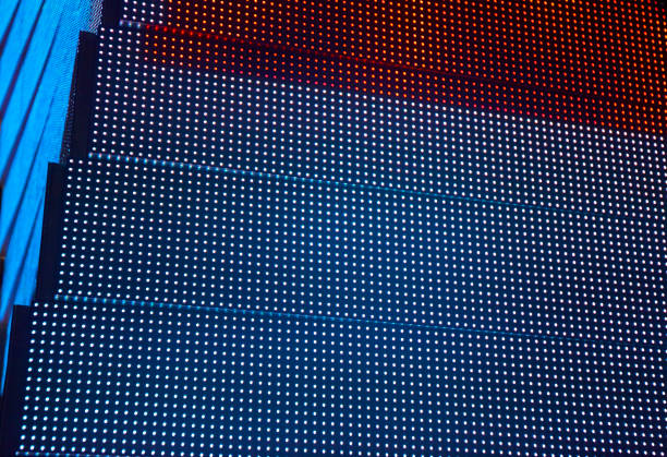 istock Abstract striped edge white and red digital monitor 1145864208