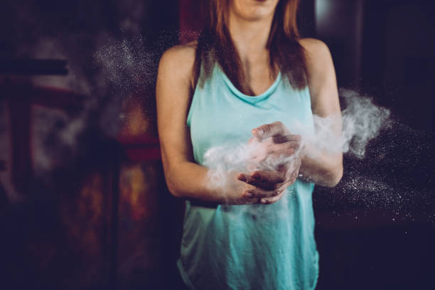 istock Applying sports chalk before exercise 1145868987