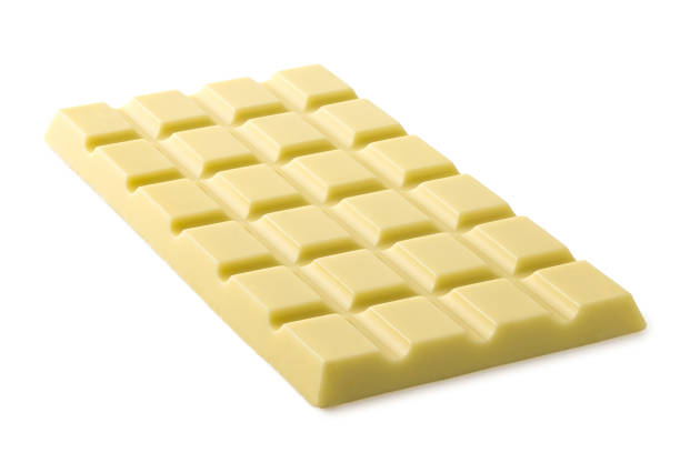 istock Whole slab of white chocolate isolated on white. 1145869155