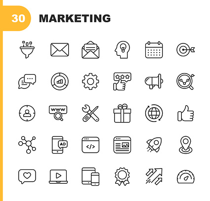 30 Marketing Line Icons.