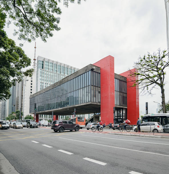 Sao Paulo SP, Brazil - March 01, 2019: Art museum MASP, Museu de Arte de Sao Paulo Assis Chateaubriand at Paulista avenue.