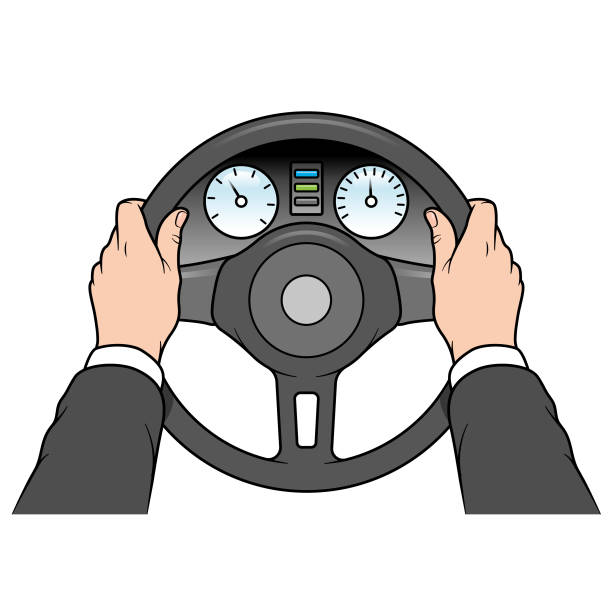 Hand Holding Steering Wheel Illustrations, Royalty-Free Vector Graphics &  Clip Art - iStock