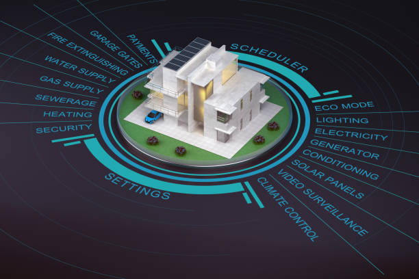 istock modern smart house with infographics 1145870905