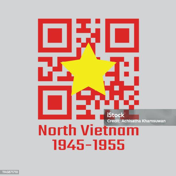 Qr Code Set Color Of North Vietnam 1945 To1955 Stock Illustration - Download Image Now - 1945, 1955, Bar Code Reader