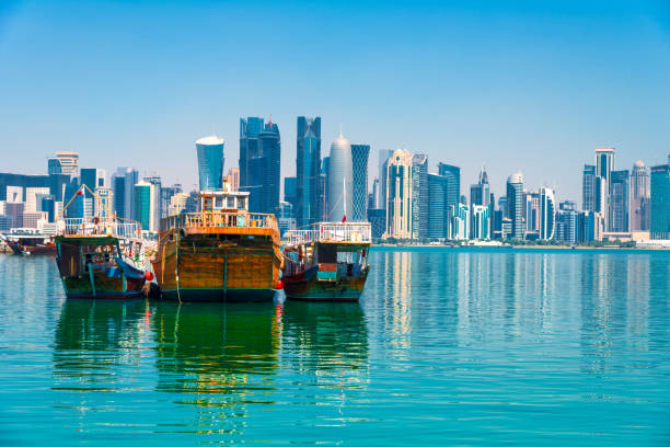 istock Doha, Qatar - view to modern skyline with skyscrapers 1145871822