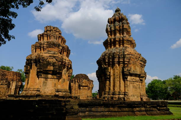 istock Prasat Si Khoraphum is a Khmer style temple with beautiful stone statues 1145871958